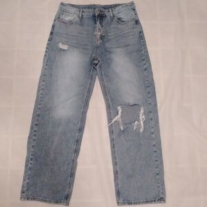 Unbranded Distressed Wide Leg Baggy Jeans SEE MEASUREMENT